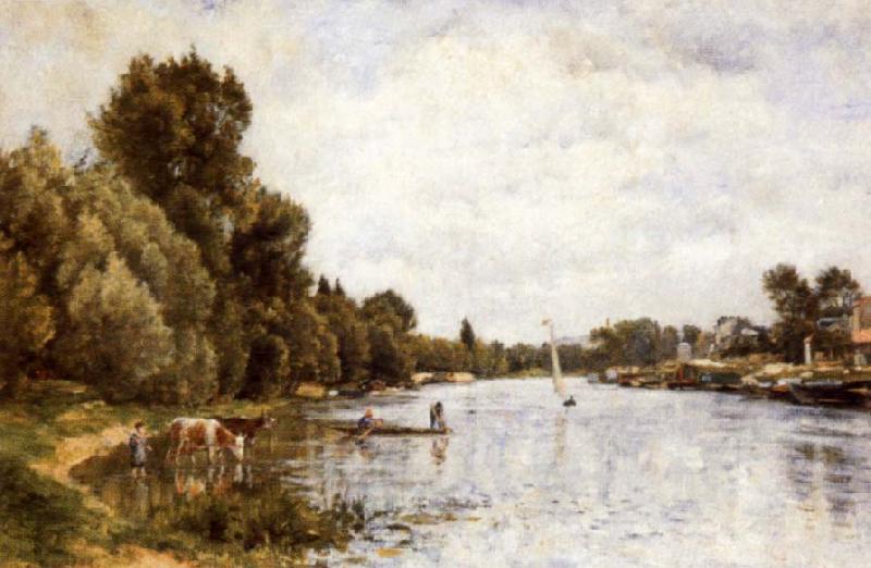 Stanislas lepine The Seine near Argenteuil oil painting picture